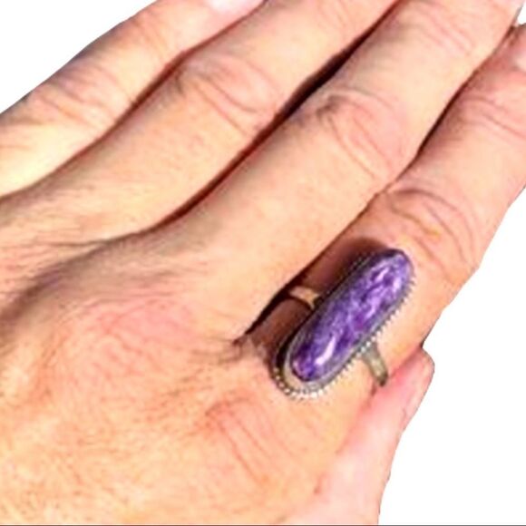 Natural Purple Chariote Gemstone Sterling Silver Custom Ring NEW - Picture 3 of 4